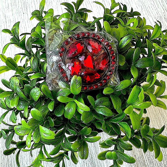 Phone Stand/ Ring Jeweled Red - Picture 1 of 5